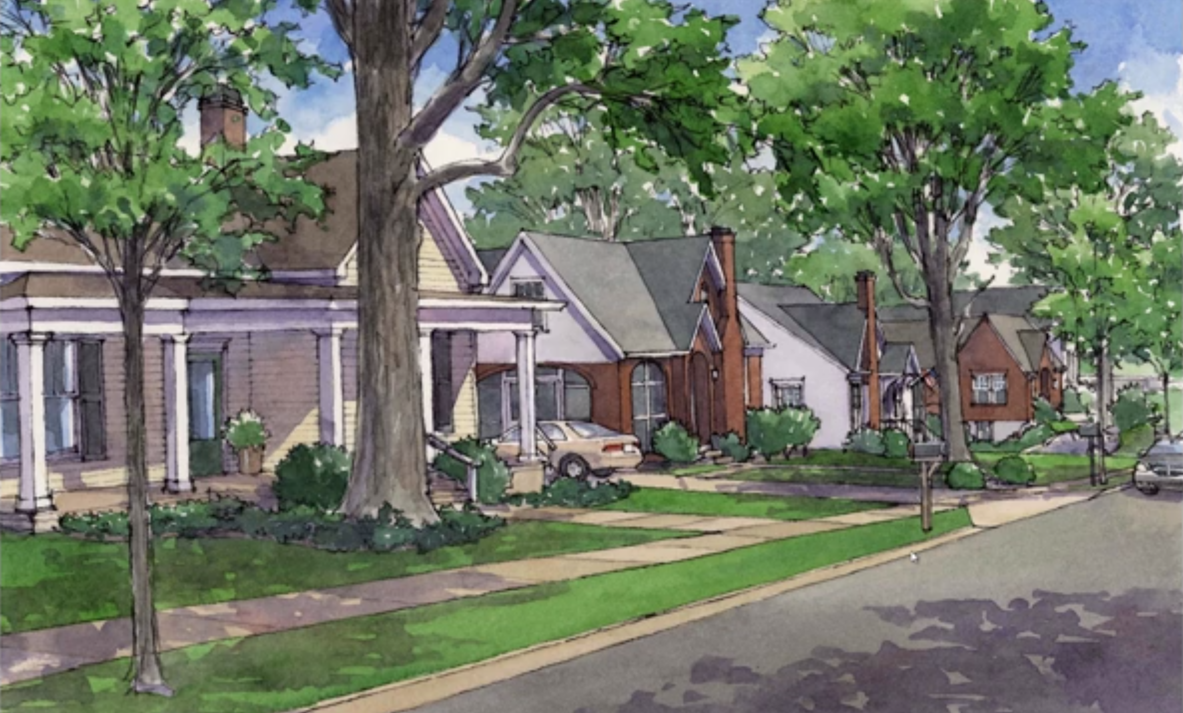 rendering of residential neighborhood