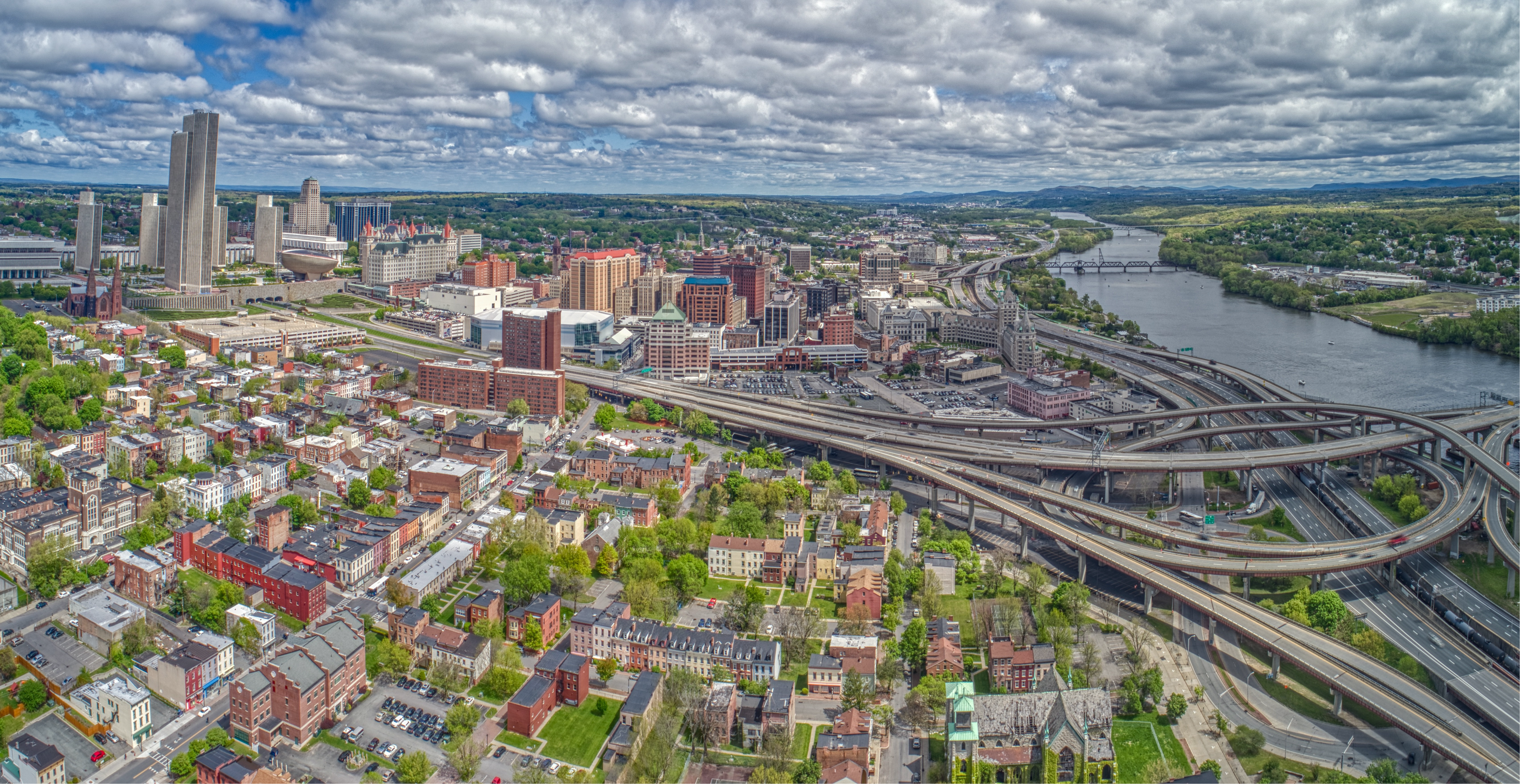 aerial view of city
