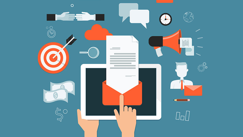 vector illustration of person composing email for urban planning course