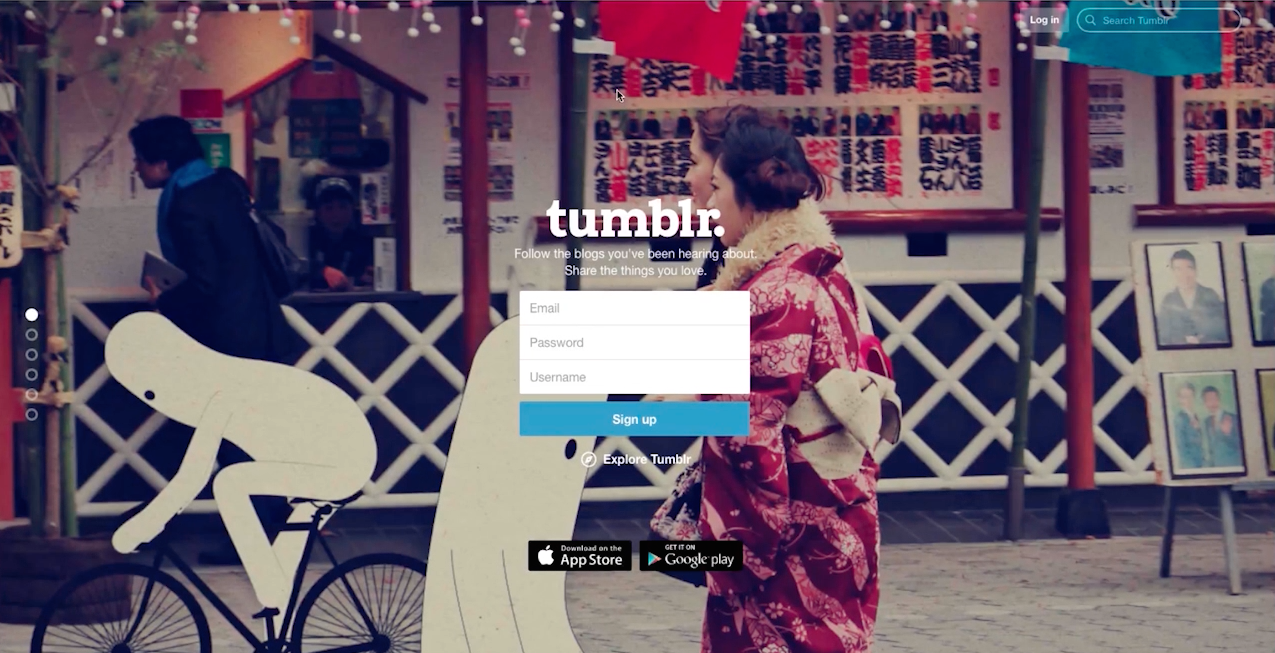 tumblr login homepage