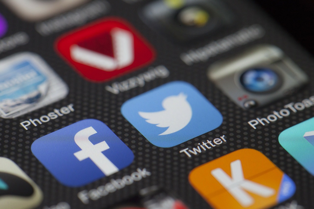 social media apps on mobile phone screen