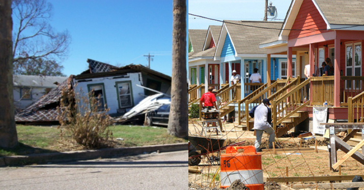 homes being cleaned up from disaster
