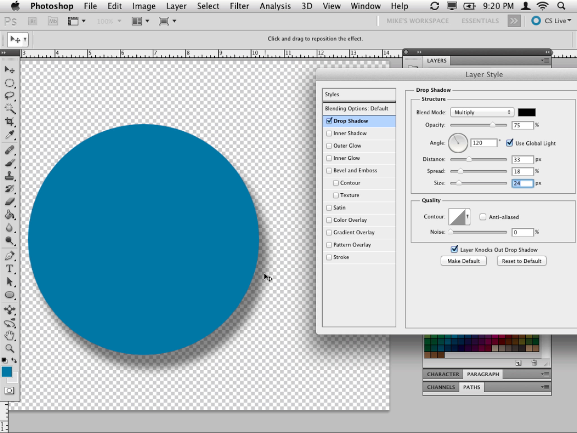 closeup of layer panel in photoshop