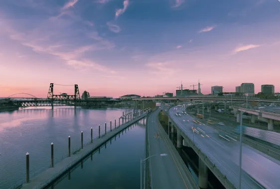 The I-5 in Portland, Oregon. 