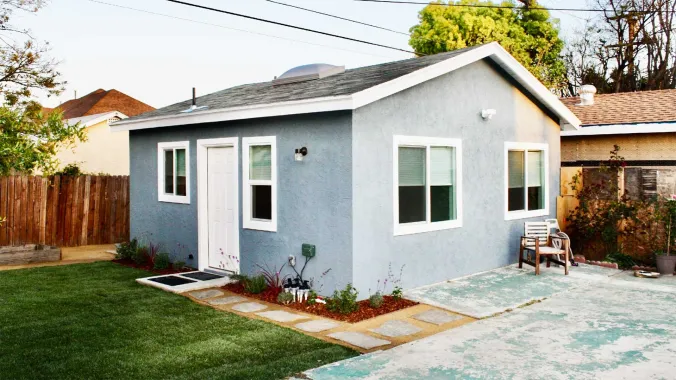 detached accessory dwelling unit ADU in backyard
