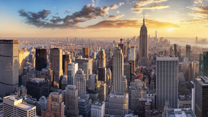 aerial view of new york city