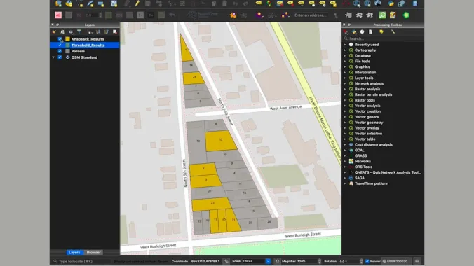 screenshot of map using Lingo software