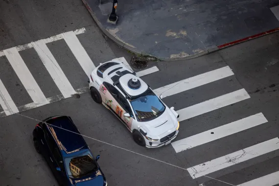 Autonomous vehicle driving in an intersection