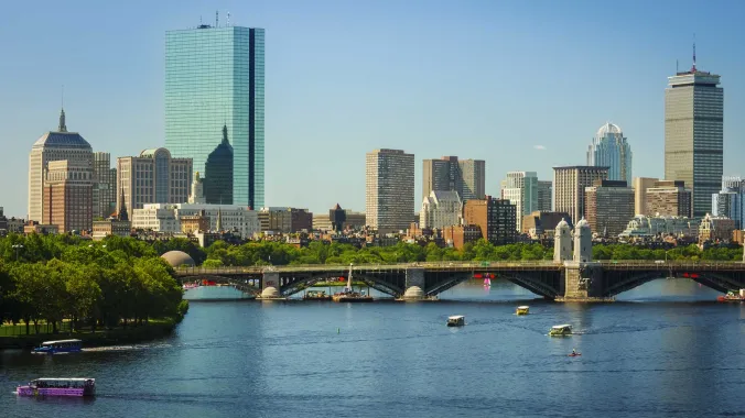 Boston buildings and bridge
