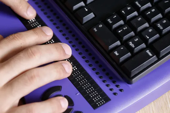 Typing on a braille keyboard