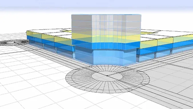 3D model created in CityEngine for urban planning course