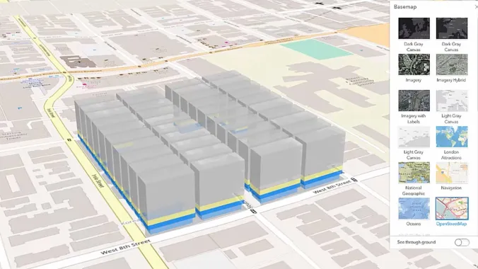 3d model built in CityEngine for urban planning course
