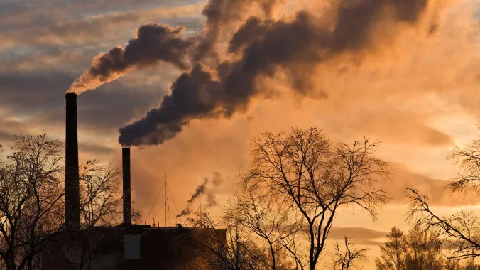 smoke and air pollution from smokestack