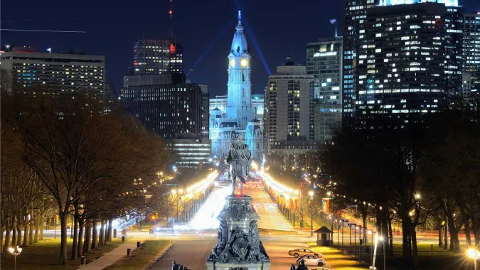 city street at night 