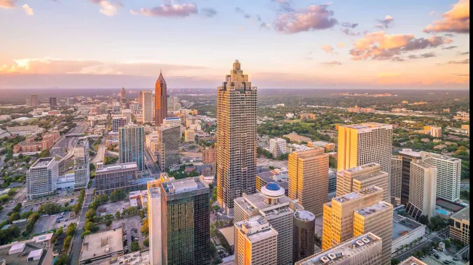 aerial photo of atlanta georgia skyline