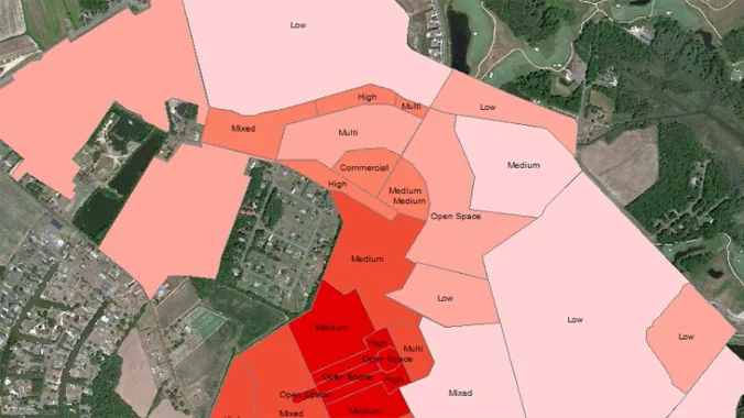 land use design created in geodesign community viz