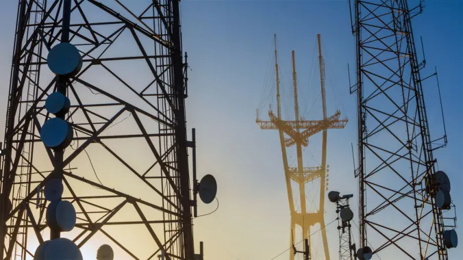 group of telecommunication towers
