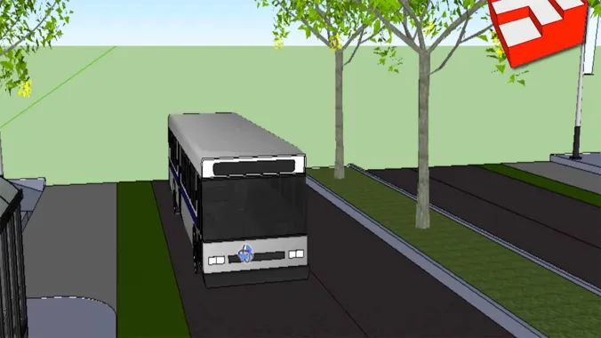 bus created in sketchup