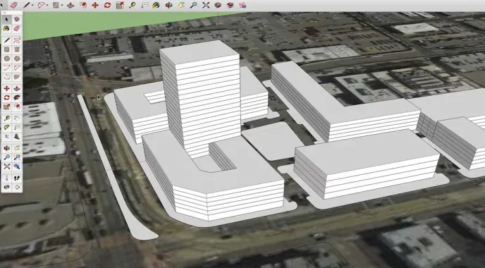 3-d model site plan created in sketchup