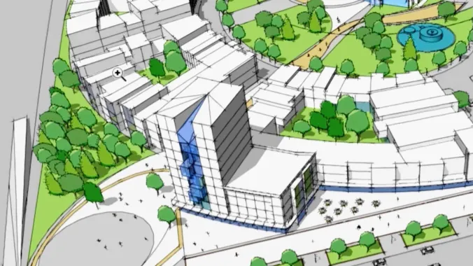 rendering of buildings created in sketchup