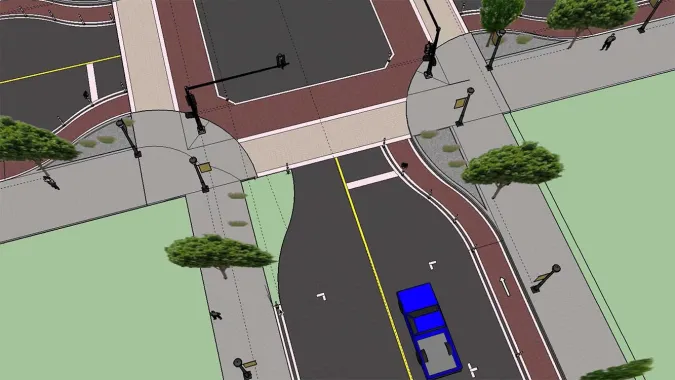 streetscape design created in sketchup for urban planning course