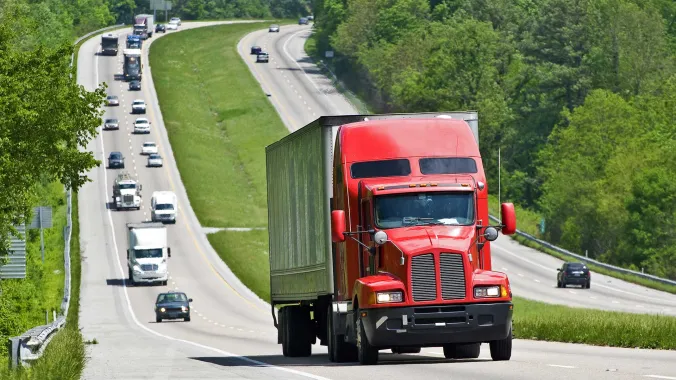 semi truck on highway