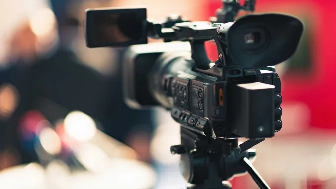 closeup of video camera