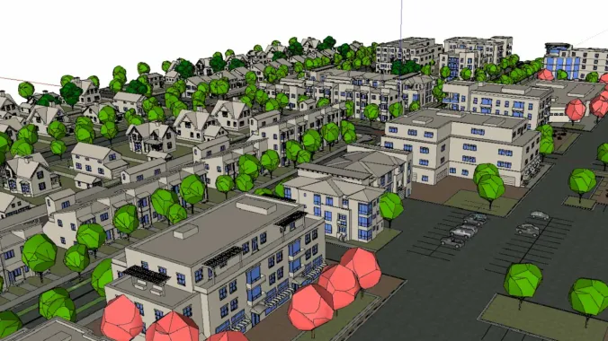 3-D city created in SketchUp