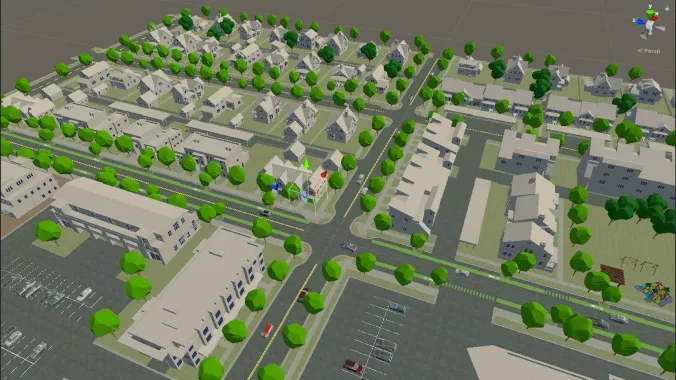 3D model of neighborhood in Unity software