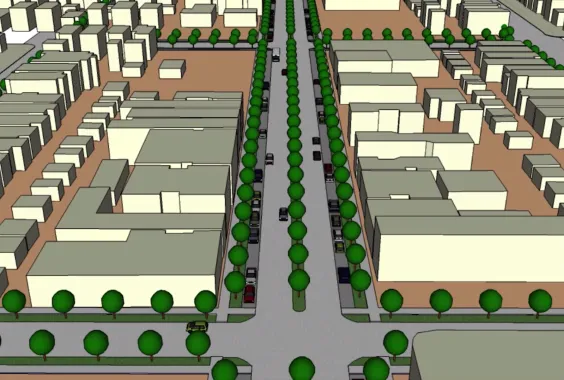 3-d street created with planning software