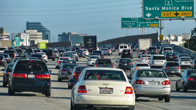 congested freeway in los angeles