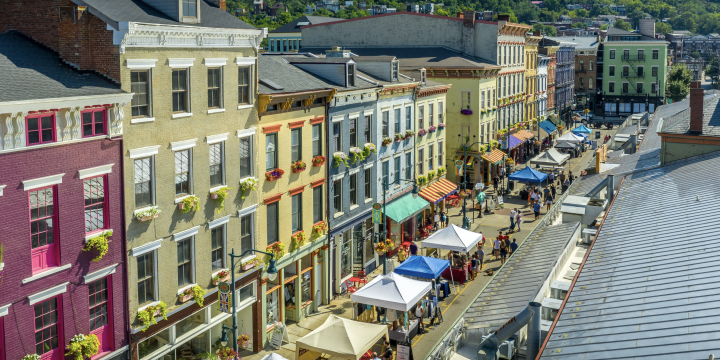Findlay market on a colorful street in Ohio.