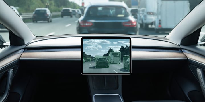 Inside an autonomous vehicle
