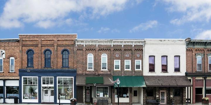 stores and buildings on main street