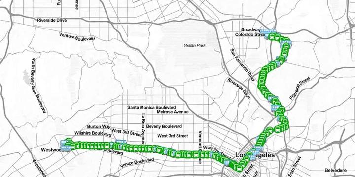 screenshot of transit map for urban planning course