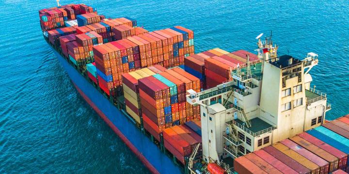 cargo ship with freights 