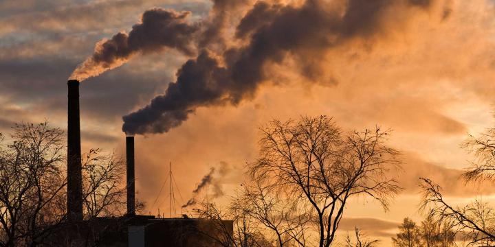 smoke and air pollution from smokestack