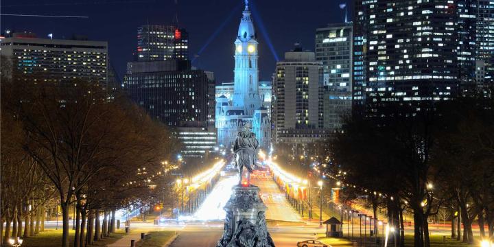 city street at night 