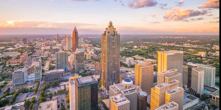 aerial photo of atlanta georgia skyline