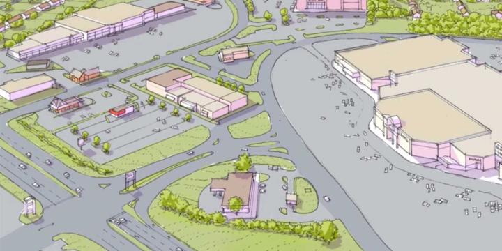 city created in sketchup