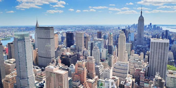 aerial view of new york skyline