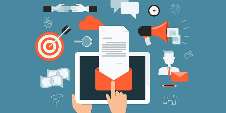 vector illustration of person composing email for urban planning course