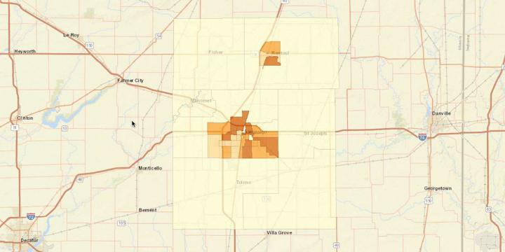 map showing demographics using geoda software