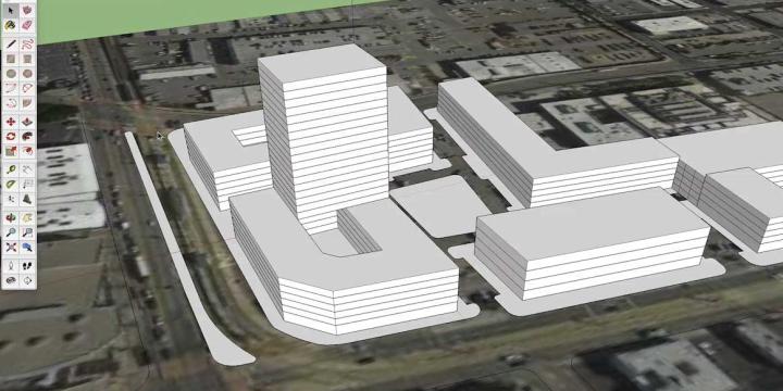 3-d model site plan created in sketchup