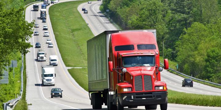 semi truck on highway
