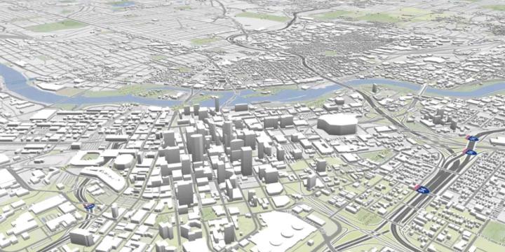 3-d map created in urbansim cloud platform for urban planning course