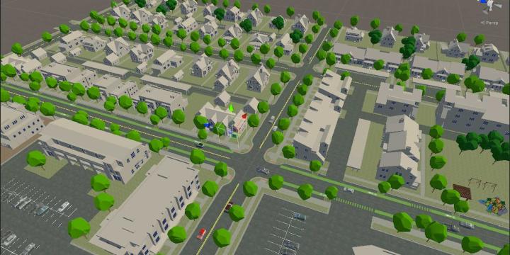 3D model of neighborhood in Unity software