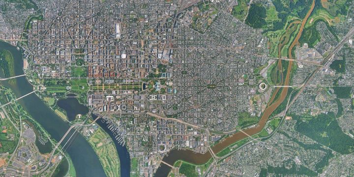 Top down view of Washington D.C.