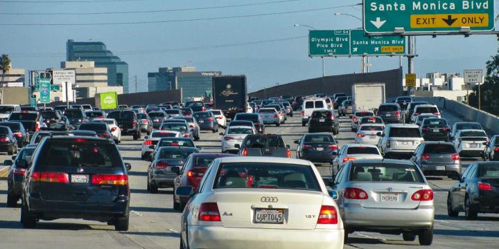 congested freeway in los angeles