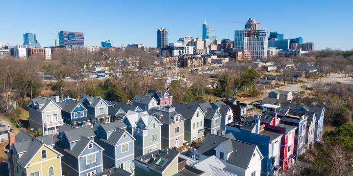 aerial view of houses